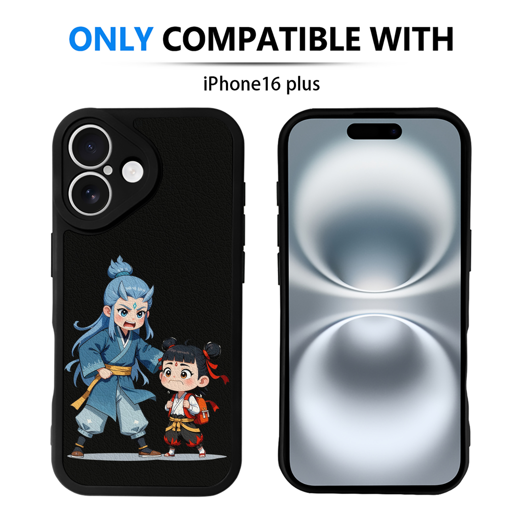 （画像用） Ne Zha 2 ナタ 魔童の大暴れ 【iPhone 16シリーズ対応】シリコンスマホケース（レザー調） 材質：シリコン